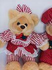 Dan Dee Teddy Bear Plush Tan Stuffed Animal Red White Boy Girl Lot  Christmas 