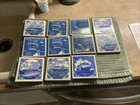Holland America Cruise Line Tile Coasters Vintage Set Of 11 Blue   White Design