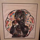 Hope Brooks Meryman  kaleidoscope  Woodcut 5 30 Signed C1960 Mid Century Framed