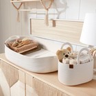 Portable Changing Basket Dual Cover Waterproof Organic Cotton Rope Baby Diaper