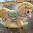Set Of 2  Vintage Baby Planter Nursery Decor  Glazed Ceramic Collectible retro