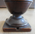 Antique Wood Treenware Sewing Pin Cushion Needle   Mending Thread Holder