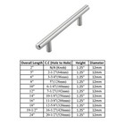 Solid Stainless Steel 2 -24  Bar Pull Handle For Kitchen Cabinet Drawer Hardware