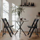 Commercial Grade Black Resin Folding Chair With Black Vinyl Padded Seat