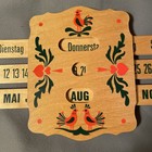 Perpetual Folk Art Pennsylvania Dutch Wood Wall Calendar 17 x7  Rare  Great Cond