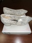 Wedding Shoes For Bride Size 7 Low Heel White Lace Beads