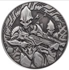 2024 - Antique Silver Coin Samoa Alien Invasion 1 Oz  999 Fine Silver Coin
