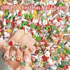 100pcs Christmas Nail Charms Bulk  3d Resin 100pcs Cchristmas Nail Charms