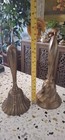 Set Of 2 Vintage Brass Bells Made In India Scalloped Edge And Swirl Pattern
