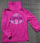 Vintage 90 s Genuine Oshkosh Bgosh Pink Top Girl Toddler Turtleneck Logo Flowers