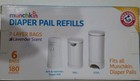 Munchkin Arm   Hammer Diaper Pail Snap With Seal And Toss Refill Bags  6 Count