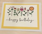 Mixed Sentiments-blank Note Cards Set Of 5 Handmade-yellow Border   Floral Print