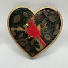 Red Cardinal Bird Hand Made Layered 3d Pine Cones Home Decor 5 75 x5 5  New