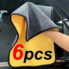 1 6p Microfiber Cleaning Cloth Car Wash Towel Drying Rag Car Polishing Detailing