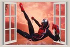 Miles Morales Spiderman 3d Window Wall Decal Sticker Art Decor Mural Spm21