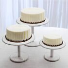 3 Whitewash Wooden Pedestal Cake Stands Round Beaded Rim Trays Party Decorations