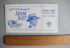 Adam Hats Men s Fashion W  Lady Appeal Vintage 1950s Advertising Ink Blotter