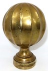Antique Brass Large Heavy Newel Post Staircase Finial On Brass Base  6 3 4 