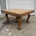 Vintage-antique Tiger Oak Lion Claw Dining Table