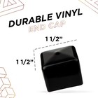 1 5  Square Rubber Hole Plugs  Black Vinyl End Caps For Metal Tubing  4 Pack 
