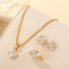 Women s Luxury Rhinestone Jewelry Set Necklace Earrings Ring Three-piece Set