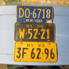 Expired New York License Plate  Lot X7  1933  1941  1950  1960  1964  1972  1990