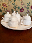 Antique Vintage French Creamware Pots De Creme Mottahedeh 