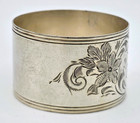 Antique Watrous Sterling Silver Bright Cut Engraved Napkin Ring