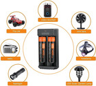 Universal Smart 2 Slots 18650 Battery Charger Set 4 Pack 3400 Mah Rechargeable B