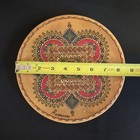 Vintage Romanian Colorful Folk Art Hand Made Wooden Plate Decorative 8 1 4 