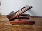 Vintage Solid Timber Tabletop Book Holder  Brass Hinges  Turned Timber Feet