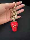    coach    Cherry Bag Charm Keychain Glitter Resin And Metal Brass red Apple