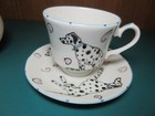 Exclusive  Dalmatian Demitasse Set By Sonia Spencer Hand Painted Dog Plate Cup