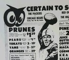 Green Bay Packers Vs Chicago Bears Red Owl Food Store Advertising 