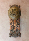 Rare Antique Nashua Dragon Door Knob And Back Plate  F-20300 Brass Bronze Ornate