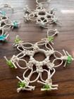 Vintage 1970 s Handmade Macrame Snowflake Christmas Ornaments