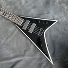 V Shape Black Electric Bass Guitar 5 String Solid Body Mahogany Body In Stock