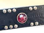 Vintage 1950s Studded Jeweled Western Leather Belt Boho Women   s 28 size Belt
