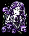 Gothic Fairy Purple Skull Signed Belladonna Print Big Eyed Myka Jelina Art
