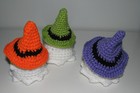 Set Of 3 Cute Crochet Ghost Ghosts Halloween Decoration Handmade Acrylic Yarn 4 