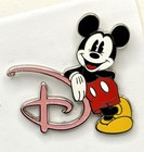 Disneyland Paris Exclusive Stylish D Logo Pin 2025 Mickey Mouse Leaning