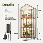Bamworld Mini Greenhouse With Grow Light Plant Stand 3-tiered Warm House With Pe