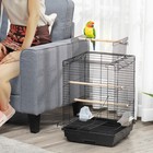 23 h Parrot Bird Cage Open Play Top Cockatiels Playpen Feeding Bowl Perch Steel