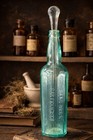 Antique Haas Bros San Francisco Apothecary Bottle Aqua Glass Decanter Style 14   