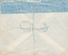 Palestine Cover Express -london 1947 3 Stamps 135 Mil Rate Letter Flap Missing