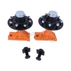 8 X 6 5 Lug 9000lb Orange Shipping Container Wheels  Bolt-on Spindle Kit
