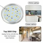 4-12pcs Led Puck Light Under Cabinet Lighting Kit Kitchen Room Counter Wired