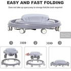 Foldable Adjustable Baby Walker Safe Wheels Footpad Infant Toddler Walking Aid