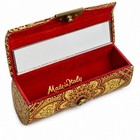Vintage Italian Lipstick Case Holder Gold Red Enamel Mirror Compact Italy