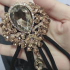 Adjustable Crystal Rhinestone Bow Tie Unisex Fashion Wedding Party Decor Necktie